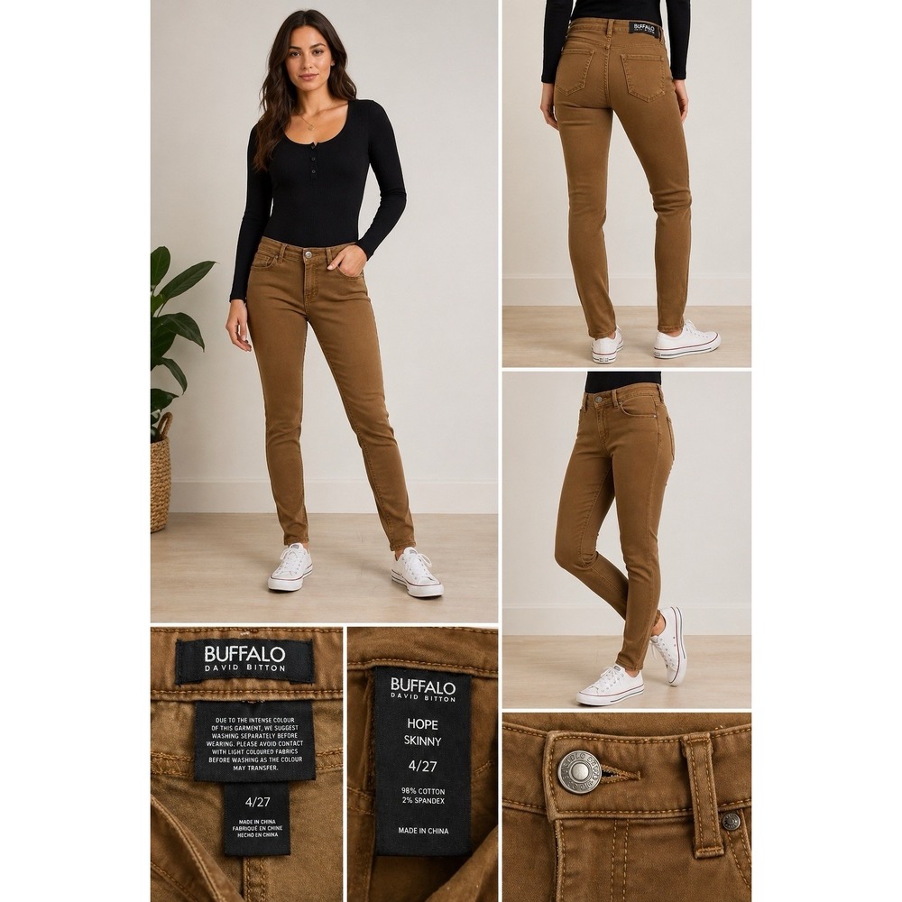 Buffalo David Bitton Hope Skinny Jeans Women 27 Brown Stretch Denim